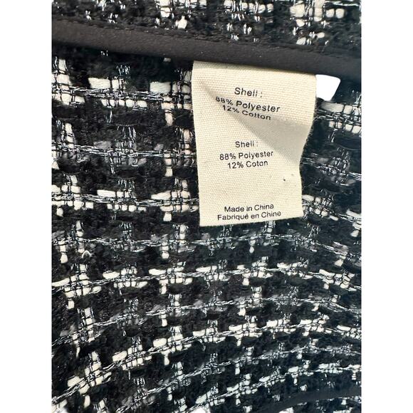 L'Agence Oakley Black and Ivory Metallic Houndstooth Jacket Coat 8 - Picture 11 of 13